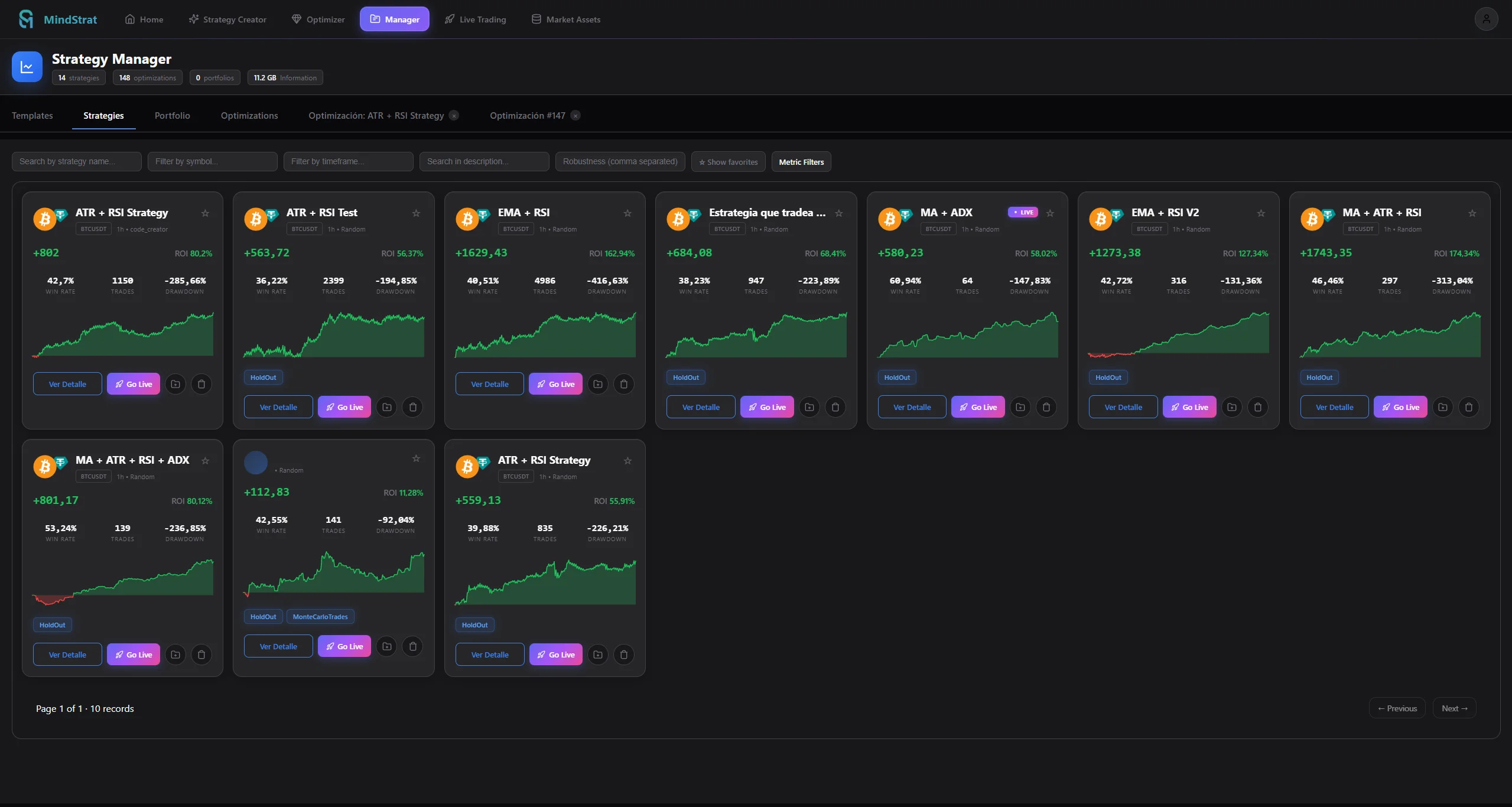 MindStrat Strategy Manager - Portfolio organization and monitoring